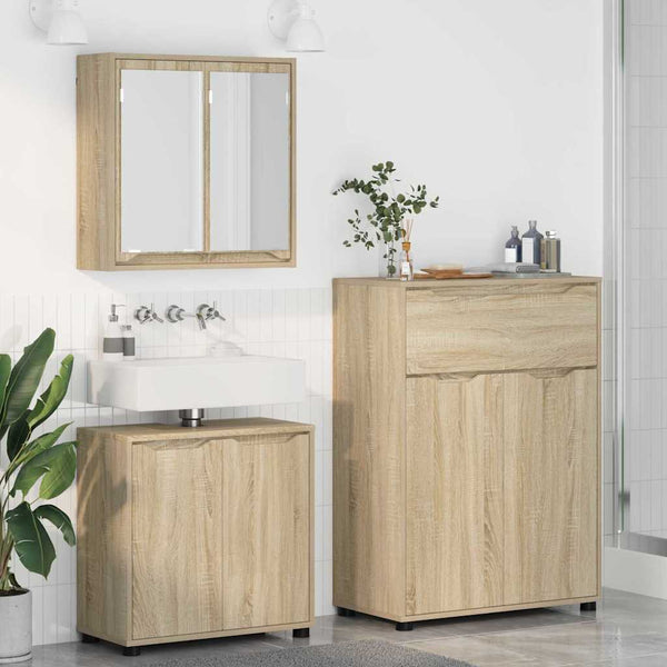 Kylpyhuonekalustesetti 3 kpl Sonoman tammi 72,5 x 36,5 x 100 cm