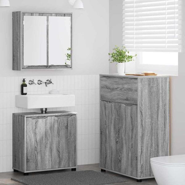 Kylpyhuonekalustesetti 3 kpl Harmaa Sonoma 72,5 x 36,5 x 100 cm