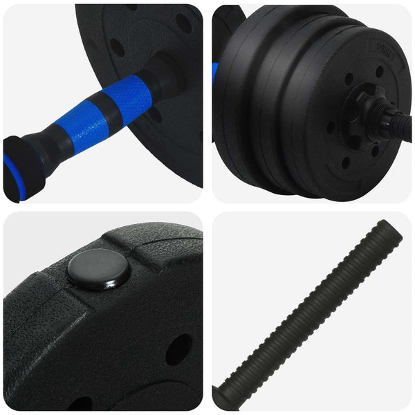 4-in-1 Musta ja Sininen Käsipainosetti 121 x 19,5 x 19,5 cm