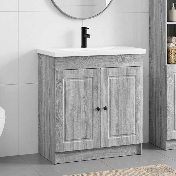 Kylpyhuonekalustesetti Harmaa Sonoma 56 x 37,5 x 81 cm