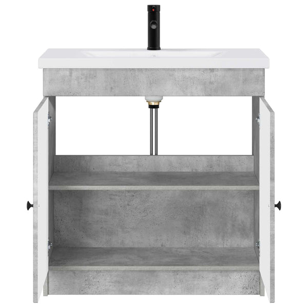 Kylpyhuonekalustesetti Betoninharmaa 78,5 x 37,5 x 81 cm
