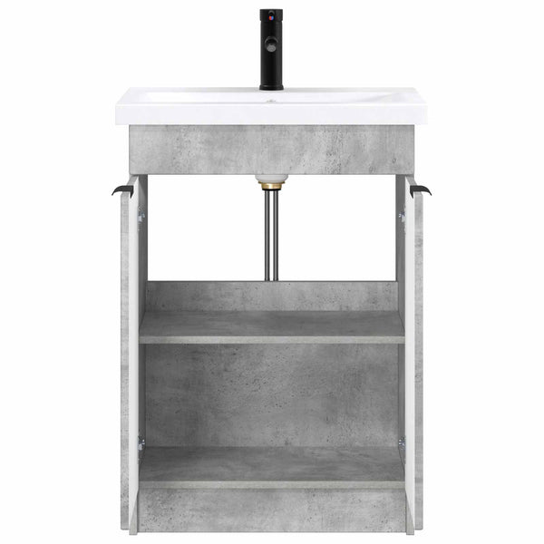 Kylpyhuonekalustesetti Betoninharmaa 56 x 37,5 x 81 cm