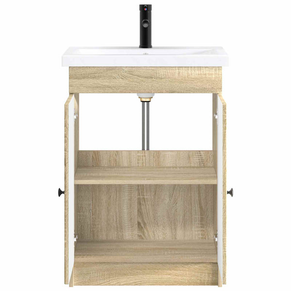 Kylpyhuonekalustesetti Sonoma-tammi 56 x 37,5 x 81 cm