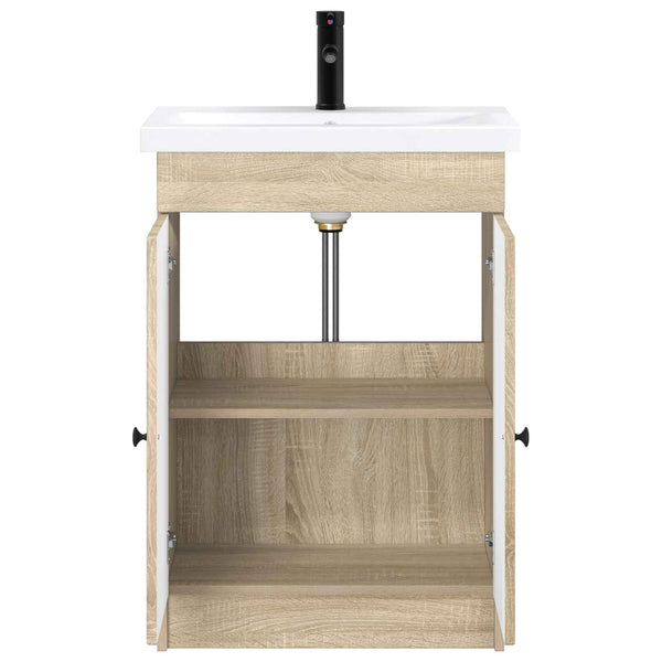 Kylpyhuonekalustesetti Sonoma-tammi 56 x 37,5 x 81 cm