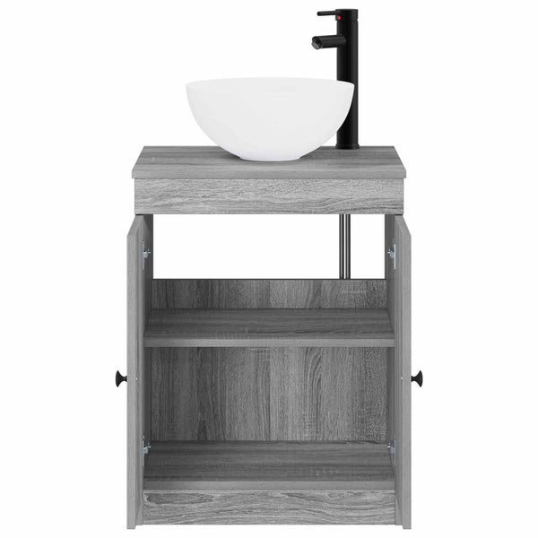 Kylpyhuonekalustesetti Harmaa Sonoma Tekninen puu