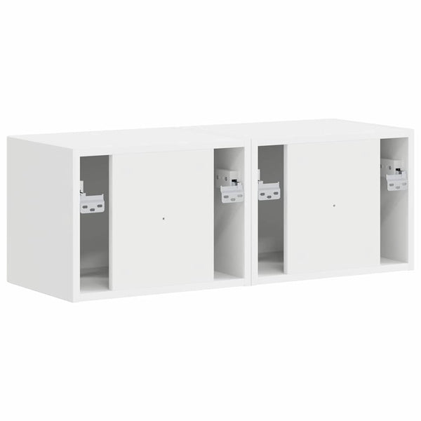TV-seinäkaappi 2 kpl 60 x 31 x 29.5 cm Valkoinen Tekninen puu