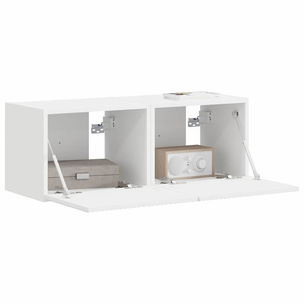 TV-seinäkaappi 2 kpl 60 x 31 x 29.5 cm Valkoinen Tekninen puu