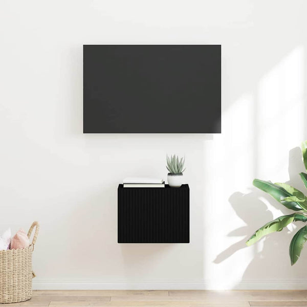 Tekninen puu TV-seinäkaappi Musta 60 x 29.5 x 31 cm
