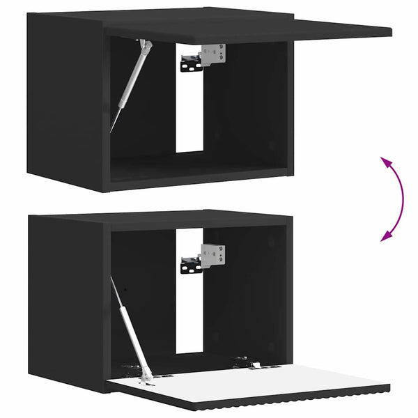 Tekninen puu TV-seinäkaappi Musta 60 x 29.5 x 31 cm
