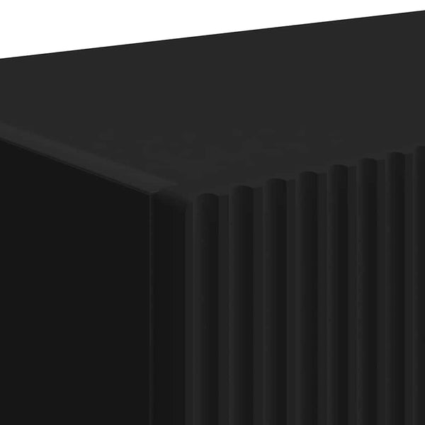 Kaksi kappaletta Musta TV-seinäkaappi 60 x 31 x 29.5 cm Teknistä puuta