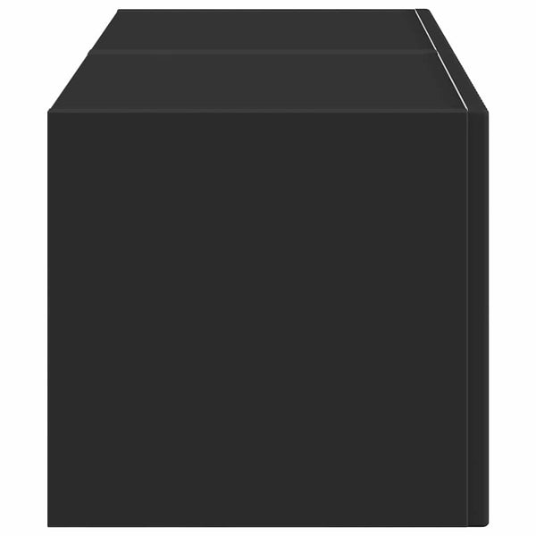 Kaksi kappaletta Musta TV-seinäkaappi 60 x 31 x 29.5 cm Teknistä puuta