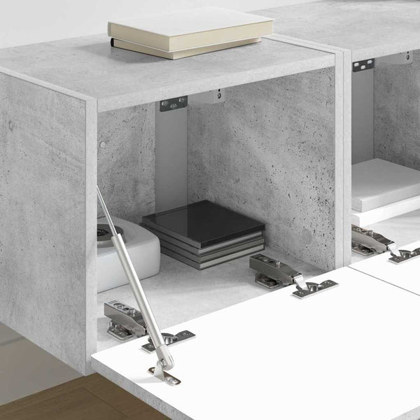 2 pcs TV-seinäkaappi Tekninen puu 60 x 31 x 29.5 cm Betoni
