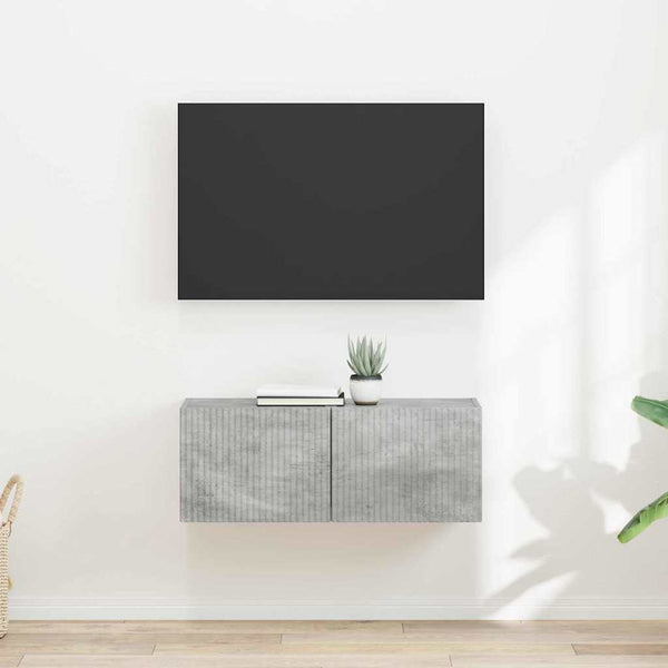 2 pcs TV-seinäkaappi Tekninen puu 60 x 31 x 29.5 cm Betoni