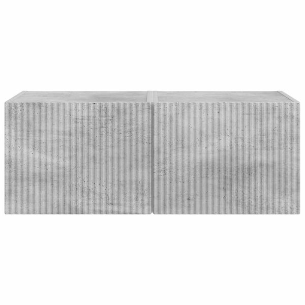 2 pcs TV-seinäkaappi Tekninen puu 60 x 31 x 29.5 cm Betoni
