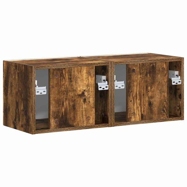 2-osainen TV-seinäkaappi Savupähkinä 60 x 31 x 29.5 cm Tekninen puu