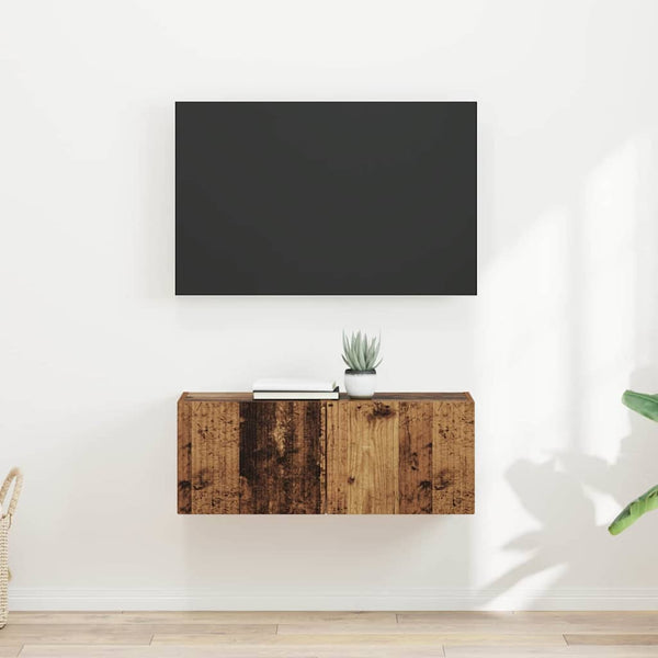 Tekninen puu TV-seinäkaappi 2 pcs 60 x 31 x 29.5 cm Vanha Puu