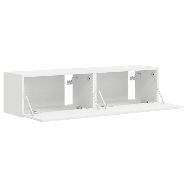 2 kpl TV-seinäkaappi Valkoinen 60 x 31 x 29.5 cm Tekninen puu