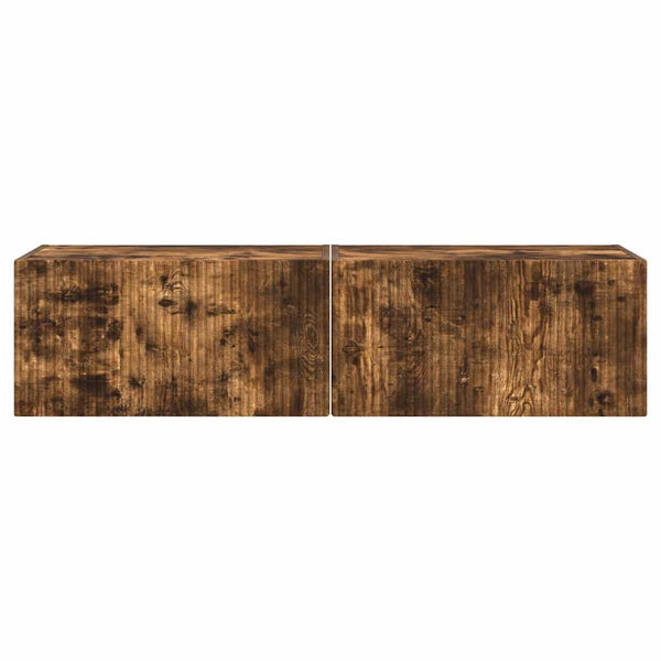2 kpl TV-seinäkaappi Savupähkinä 60 x 31 x 29.5 cm Tekninen puu