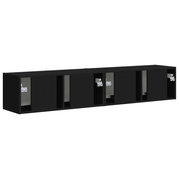 TV-seinäkaappi 2 osaa Musta 60 x 31 x 29.5 cm Tekninen puu