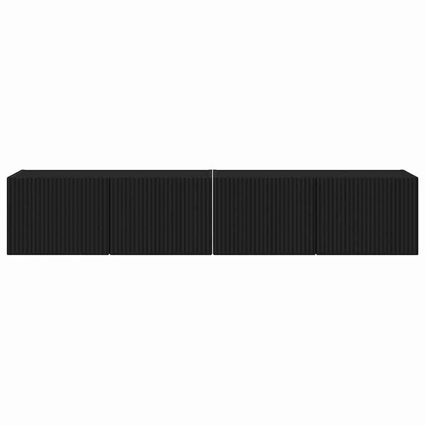 TV-seinäkaappi 2 osaa Musta 60 x 31 x 29.5 cm Tekninen puu