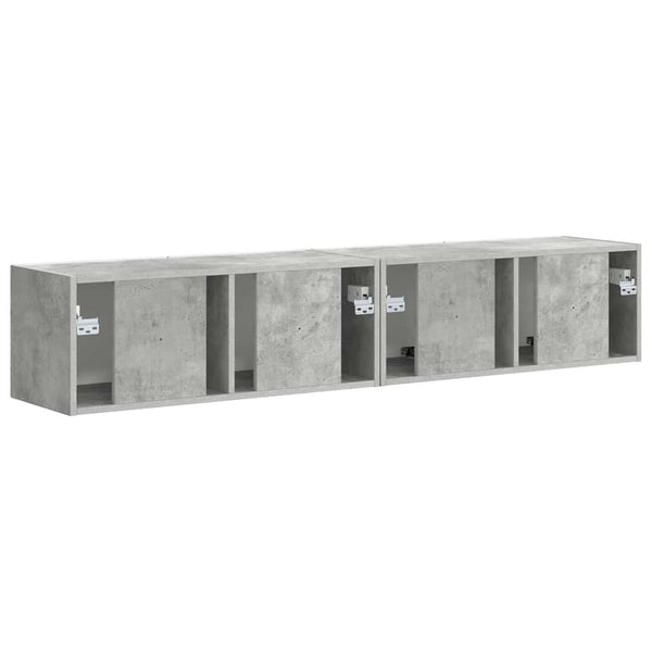 2-osainen TV-seinäkaappi Betoni 60 x 31 x 29.5 cm Tekninen puu