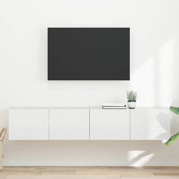TV-seinäkaappi 2 osaa 60 x 31 x 29.5 cm Kiiltävä Valkoinen