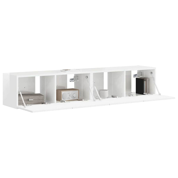 TV-seinäkaappi 2 osaa 60 x 31 x 29.5 cm Kiiltävä Valkoinen
