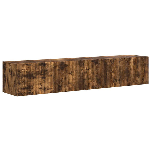 TV-seinäkaappi 2 osaa Savupähkinä 60 x 31 x 29.5 cm Tekninen puu