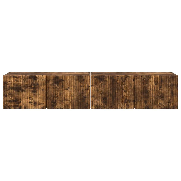 TV-seinäkaappi 2 osaa Savupähkinä 60 x 31 x 29.5 cm Tekninen puu