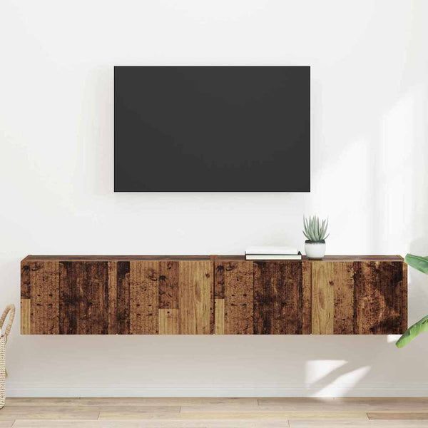 TV-seinäkaappi 2 kpl Tekninen puu Vanha Puu 60 x 31 x 29.5 cm