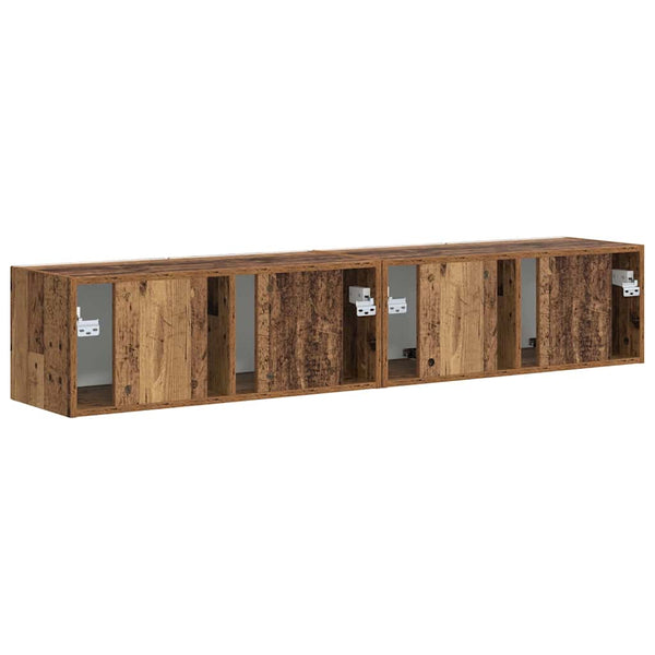 TV-seinäkaappi 2 kpl Tekninen puu Vanha Puu 60 x 31 x 29.5 cm