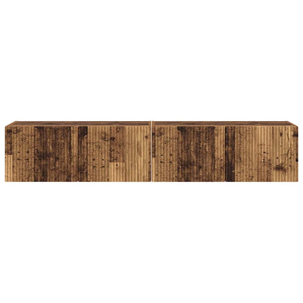 TV-seinäkaappi 2 kpl Tekninen puu Vanha Puu 60 x 31 x 29.5 cm