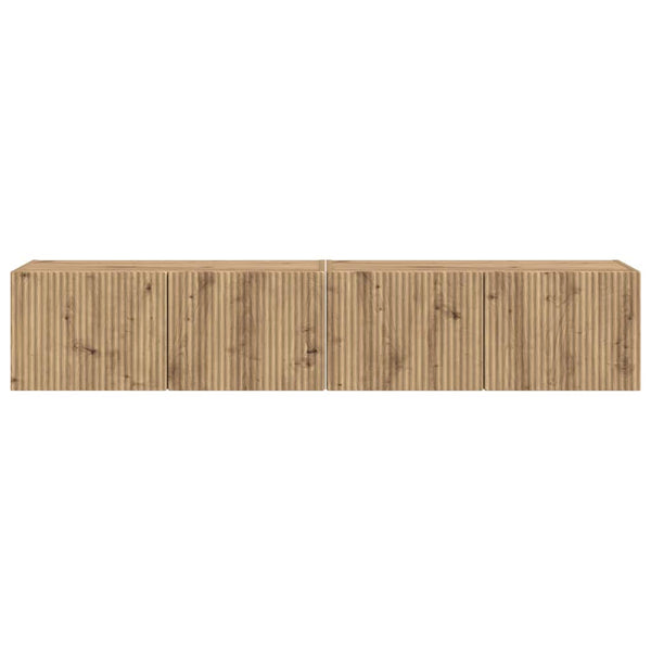 2 kpl TV-seinäkaappi Taidekoivusta 60 x 31 x 29.5 cm Tekninen puu