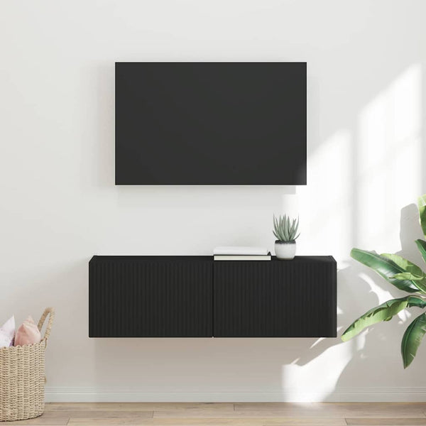 Musta TV-seinäkaappi 60 x 31 x 29.5 cm Tekninen puu