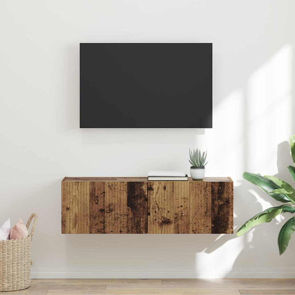 Vanha Puu TV-seinäkaappi 60 x 31 x 29.5 cm Tekninen puu