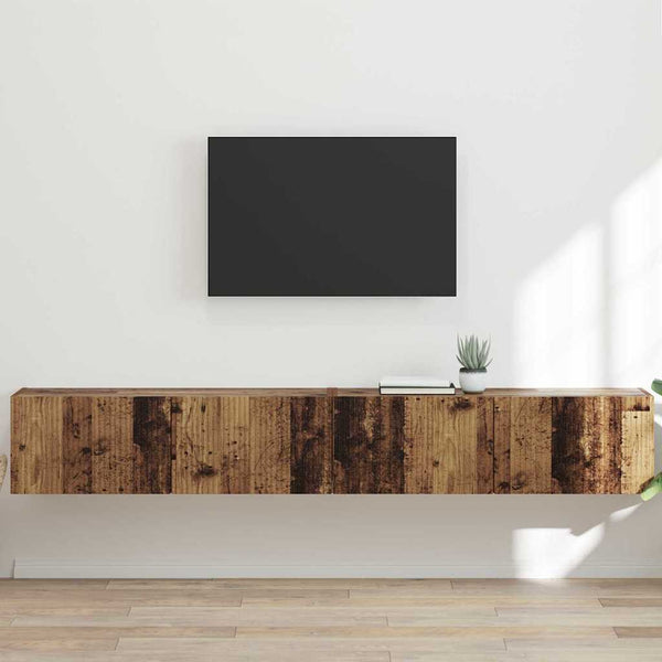 Vanha Puu TV-seinäkaappi 2 kpl 60 x 31 x 29.5 cm Tekninen puu