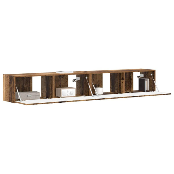 Vanha Puu TV-seinäkaappi 2 kpl 60 x 31 x 29.5 cm Tekninen puu