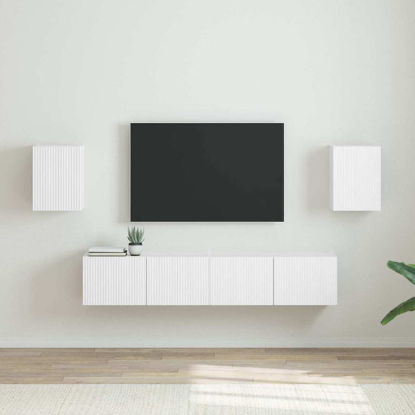 TV-seinäkaappi 2 pcs Valkoinen 30 x 31 x 40 cm Tekninen puu