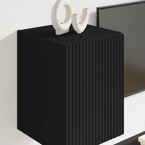 TV-seinäkaappi 2 pcs Musta 30 x 31 x 40 cm Tekninen puu