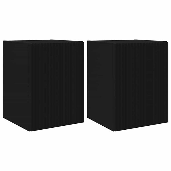 TV-seinäkaappi 2 pcs Musta 30 x 31 x 40 cm Tekninen puu