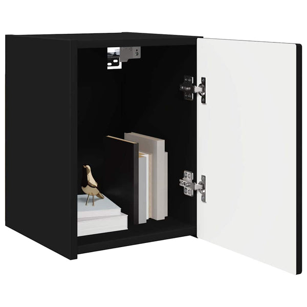 TV-seinäkaappi 2 pcs Musta 30 x 31 x 40 cm Tekninen puu