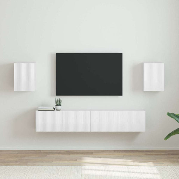 TV-seinäkaappi 2 pcs Kiiltävä Valkoinen 30 x 31 x 40 cm