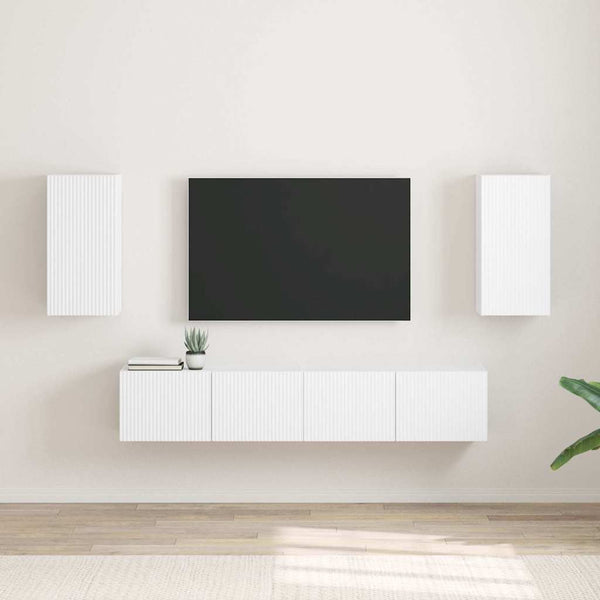 TV-seinäkaappi 2 pcs Valkoinen 30 x 31 x 60 cm Tekninen puu