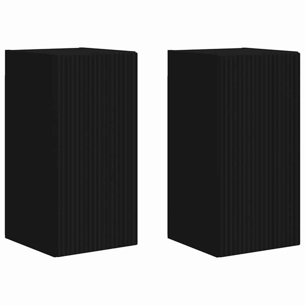 TV-seinäkaappi 2 pcs Musta 30 x 31 x 60 cm Tekninen puu