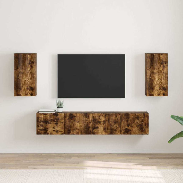 TV-seinäkaappi 2 pcs Savupähkinä 30 x 31 x 60 cm Tekninen puu