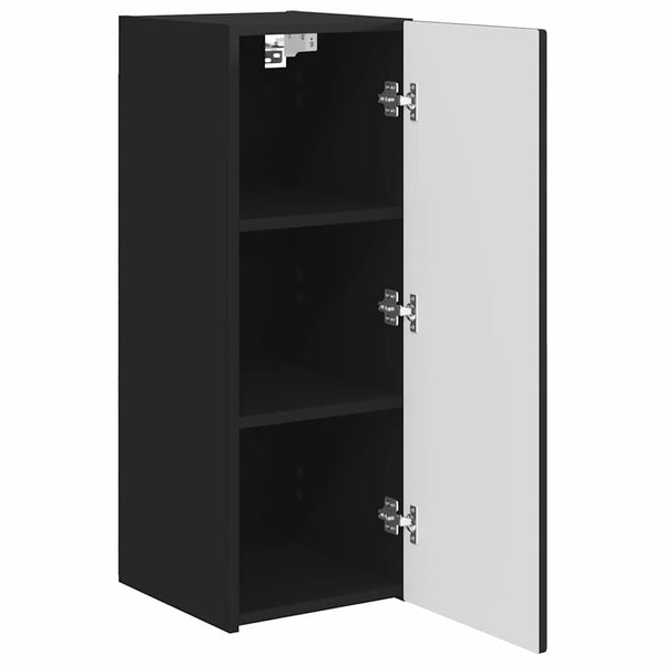 TV-seinäkaappi 2 pcs Musta 30 x 31 x 80 cm Tekninen puu