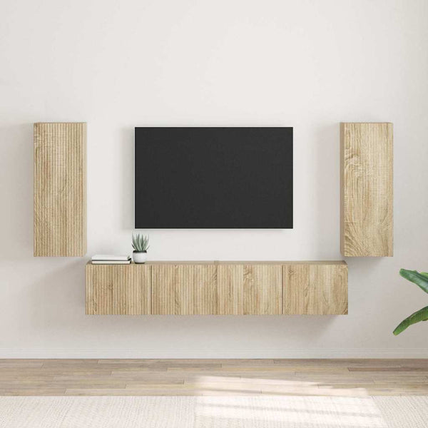 TV-seinäkaappi 2 pcs Sonoma 30 x 31 x 80 cm Tekninen puu