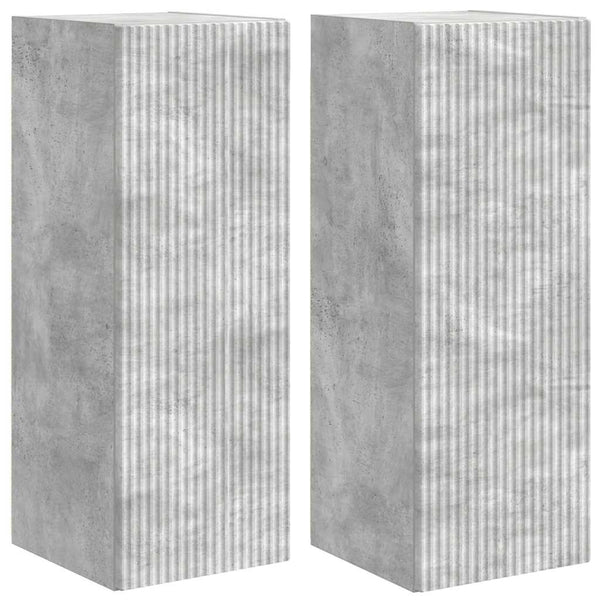 TV-seinäkaappi 2 pcs Betoni 30 x 31 x 80 cm Tekninen puu