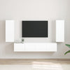 TV-seinäkaappi 2 pcs Kiiltävä Valkoinen 30 x 31 x 80 cm