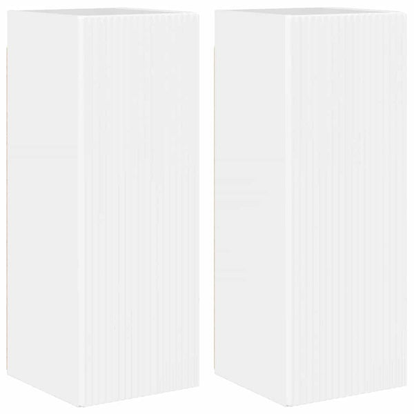 TV-seinäkaappi 2 pcs Kiiltävä Valkoinen 30 x 31 x 80 cm